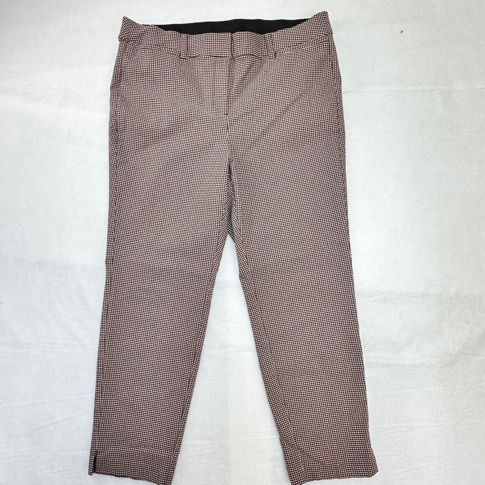 Lane Bryant Pink and Black Houndstooth Stretch Trousers